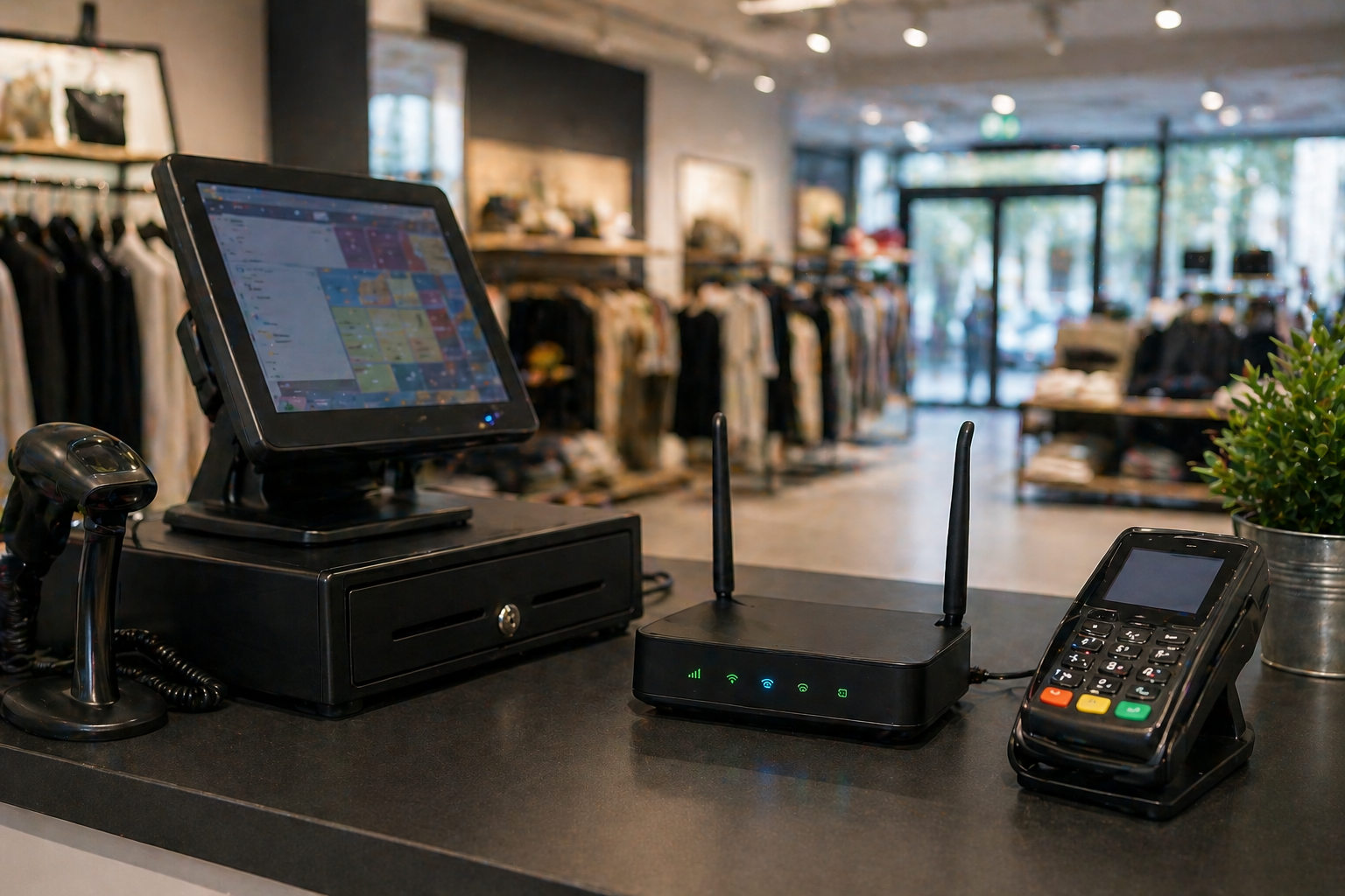 routeru 4g caisse magasin
